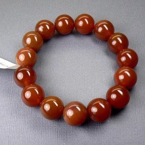 Genuine Red AGATE Round 14.0 mm Ball Bracelet